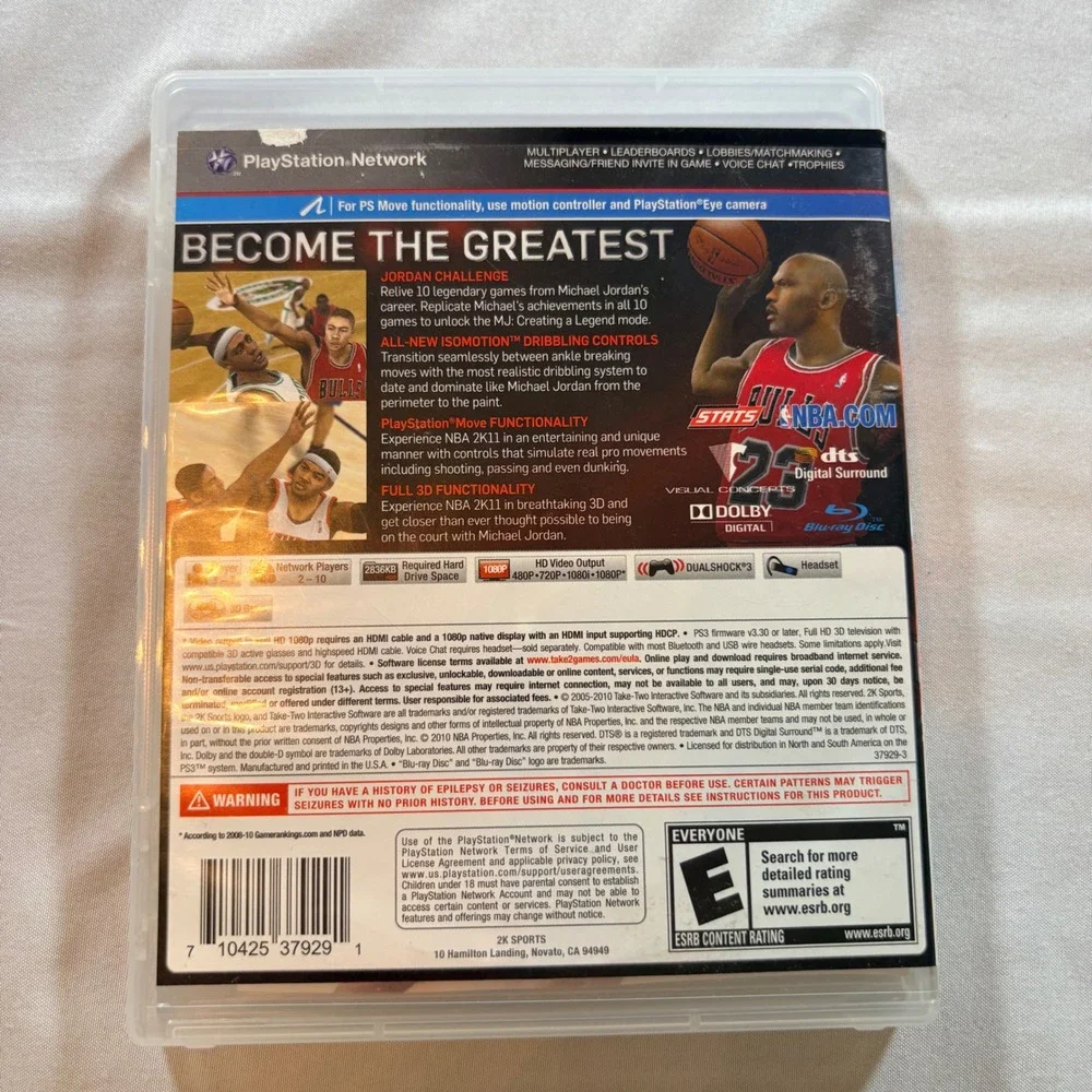 2K Sports NBA 2K11 Sony PlayStation 3 PS3 Michael Jordan Basketball Video Game